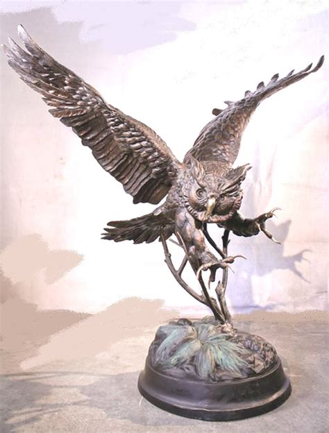 Owl Finest Us Lost Wax Bronze Sculpture Signed Jules Moigniez Etsy
