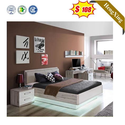 Luxury Hotel Furniture Set Bedroom White Beds Single Double Size Wall