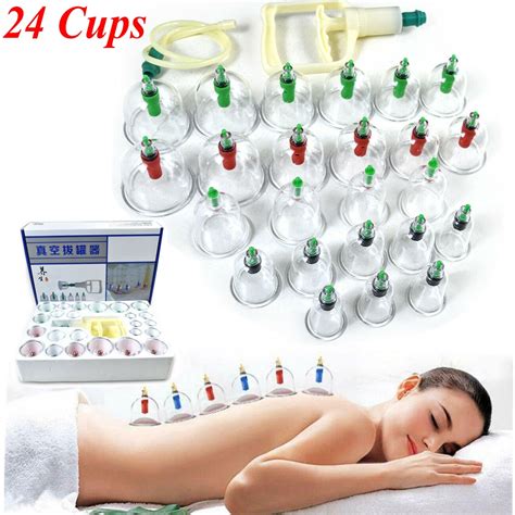 24 Cupsset Medical Chinese Vacuum Cupping Body Massage Therapy Healthy Suction Ebay