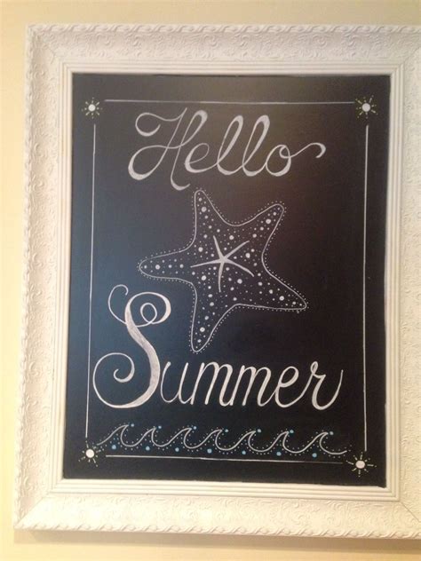 Hello Summer By Me Summer Chalkboard Art Summer Chalkboard