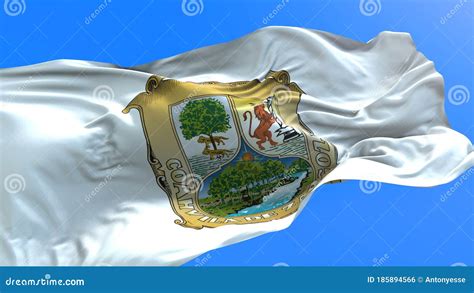 3d Mexican Realistic Waving Flag Background Stock Illustration