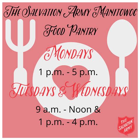Since the start of the pandemic, more than two million pounds of food has been distributed. Manitowoc Salvation Army Food Pantry — Lakeshore CAP