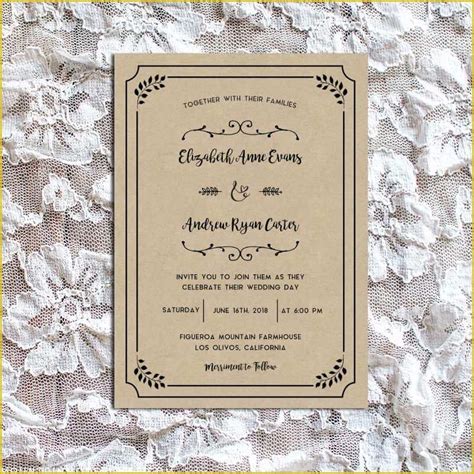 Free Rustic Wedding Invitation Printable Templates Of Rustic Wedding