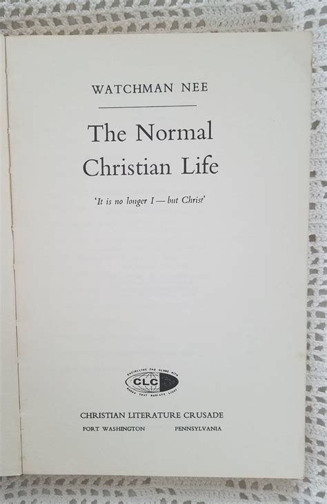 The Normal Christian Life By Watchman Nee Etsy 日本
