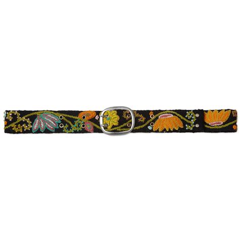 Embroidered Flower Belt Fair Trade Fashion Fabric Belt Uncommongoods