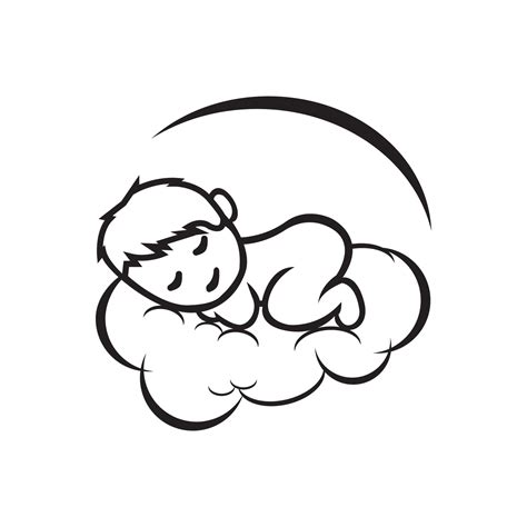 Cute Sleeping Baby Icon Logo Vector Design 16223350 Vector Art At Vecteezy