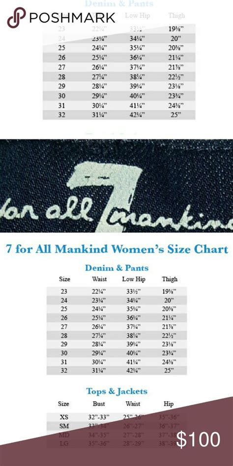 7 Jeans Sizing Chart 7 Jeans Chart Jeans