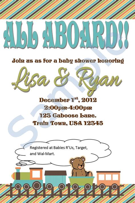 Train Baby Showerbirthday Invitation 1000 Via Etsy Train Baby
