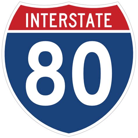 Interstate 80 Sign Sticker