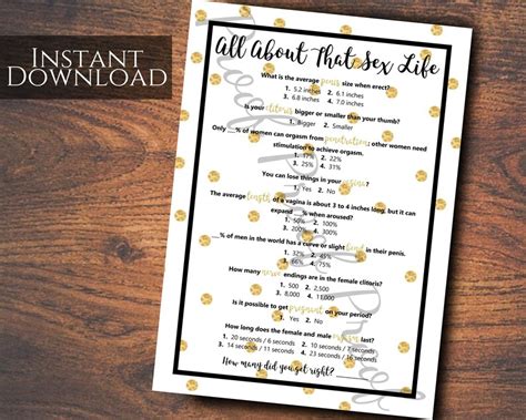 All About That Sex Life Sex Trivia Game Bachelorette Party Etsy