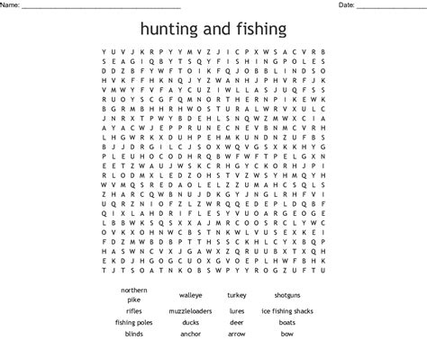 Hunting Word Search Wordmint Word Search Printable