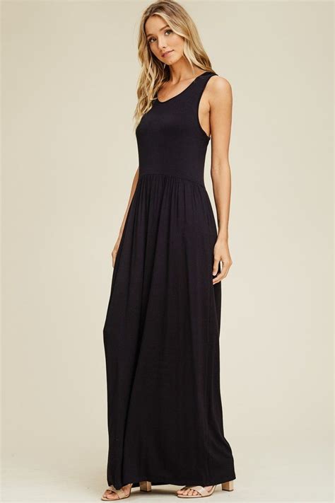 The Solid Black Maxi Dress That You Didnt Know You Needed Is Here