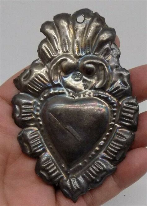 Vintage Milagro Ex Voto Sacred Heart From Germany Etsy Sacred Heart