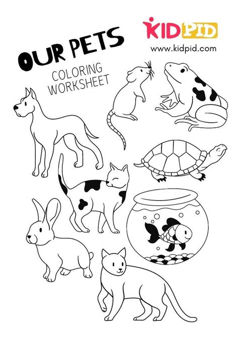 Pets Coloring Printable Worksheets For Kids Kidpid