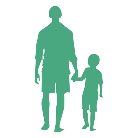 Father And Son Walking Silhouette Transparent Png And Svg Vector File