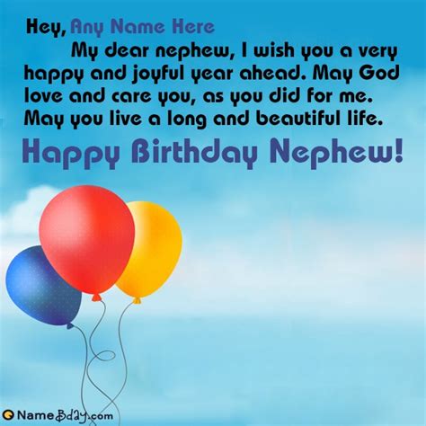 Happy Birthday Greetings For Nephew With Name