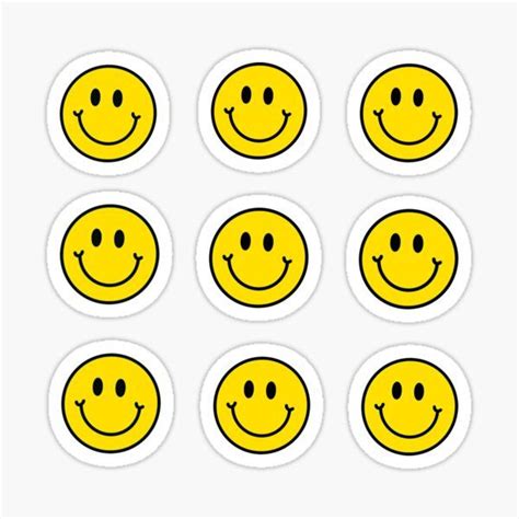 Six Yellow Smiley Faces Sticker