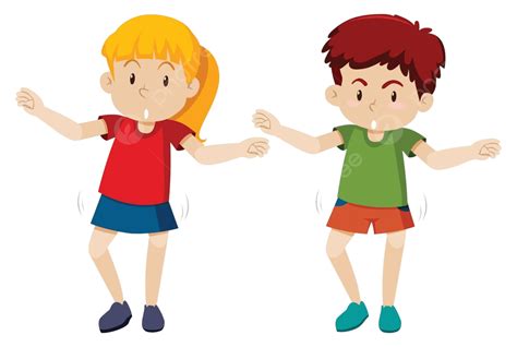 Two People Dancing White Background Kid Dance Clipart Vector Kid
