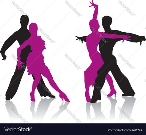 Ballroom Dancers Silhouettes Royalty Free Vector Image