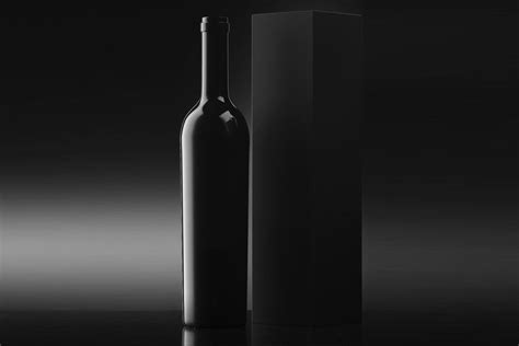black wine bottle  box mockup mockup world