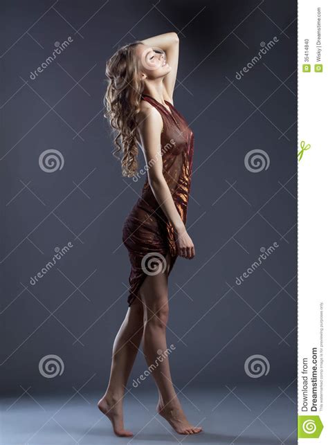 Exciting Slim Model Demonstrates Erotic Negligee Stock Photo Image Of