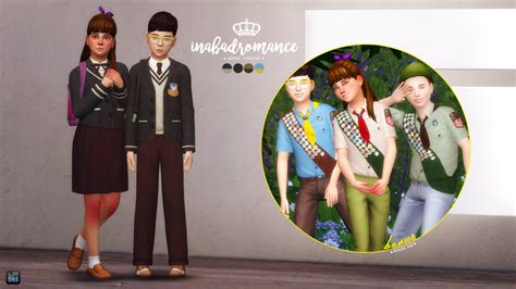 My Sims 4 Blog School Uniforms And Scouts Top For Boys And Girls By