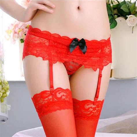 Hot Sexy Garter Belt Stocking Set Women Stockings Sheer Net Lace Tighs Top Over Knee Erotic