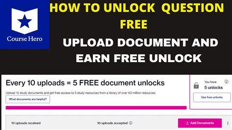 How To Earn Course Hero Unlock Free Free Unlock Question Free