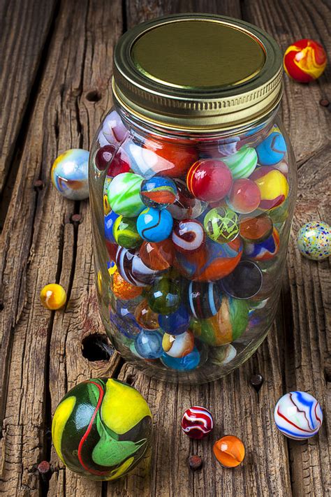 Jar Of Marbles With Shooter Photograph By Garry Gay Pixels