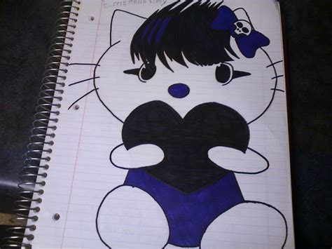 Emo Hello Kitty Drawing By Lovestodraw2