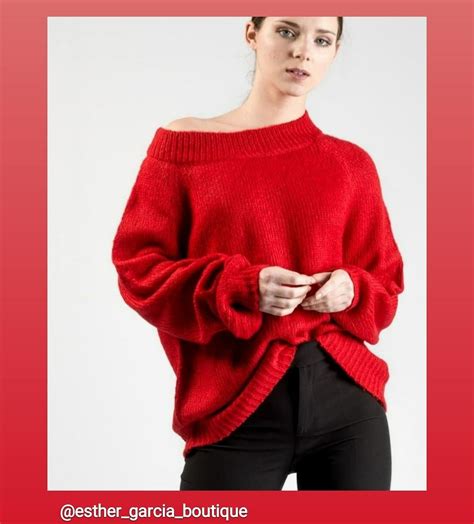 Suéter Rojo De Punto Suéteres Rojos Sueter Moda