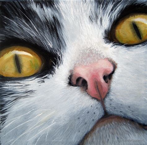Cat Eyes Original Oil Painting Cat Portrait By Lindaappleart