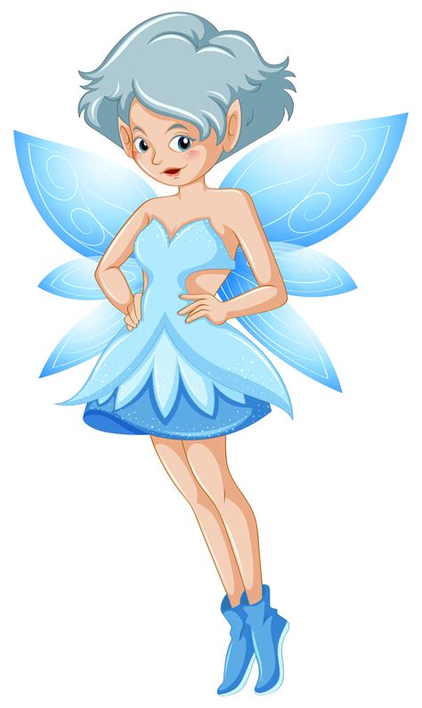 Fairy In Blue Dress 559713 Vector Art At Vecteezy