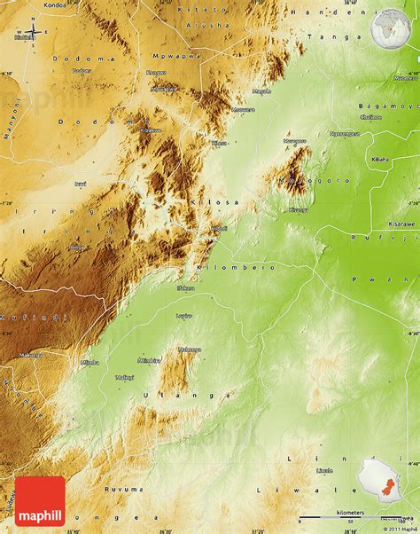 Physical Map Of Morogoro