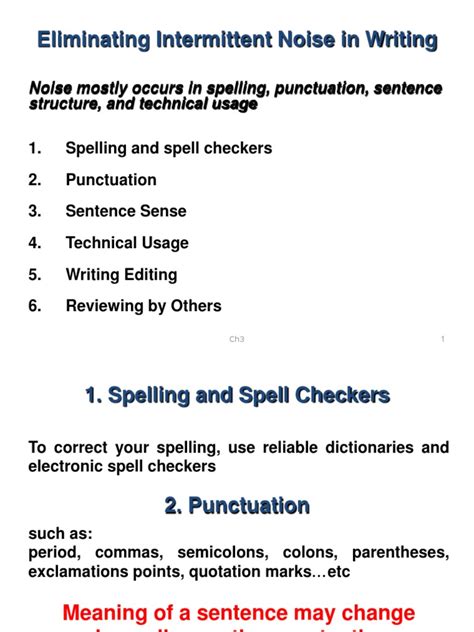 Ch3 Eliminating Intermittent Noise In Writing Punctuation Comma