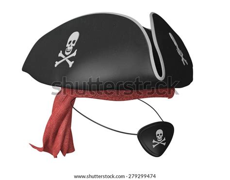 Black Leather Pirate Hat Eyepatch Skulls Stock Illustration 279299474