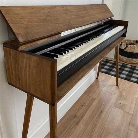 Unique Wood Piano Stand Keyboard Furniture Mid Century Piano Etsy