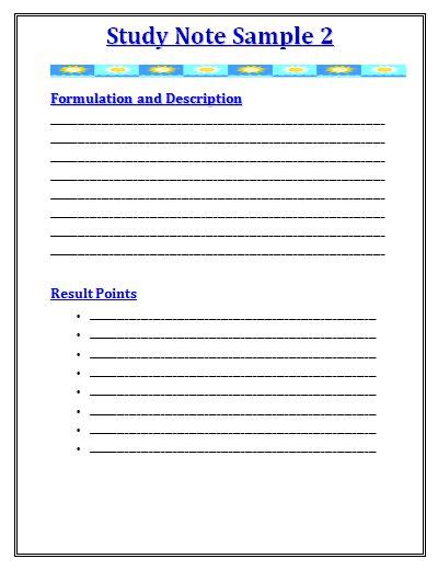 Blank Student Note Templates Free Word Templates