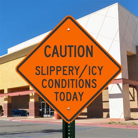 Slippery Icy Conditions Today Caution Ice Alert Sign