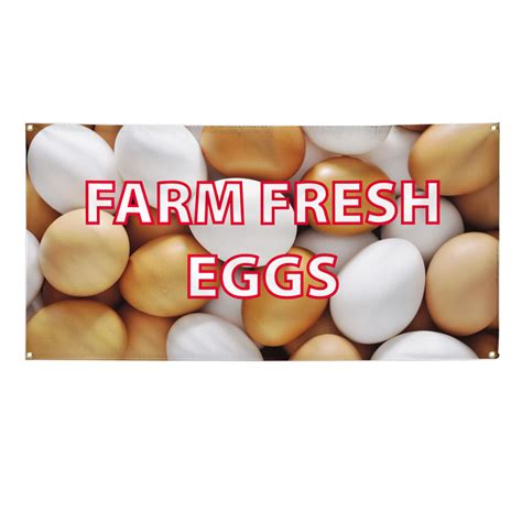 Vinyl Banner Multiple Options Farm Fresh Eggs Advertising Printing