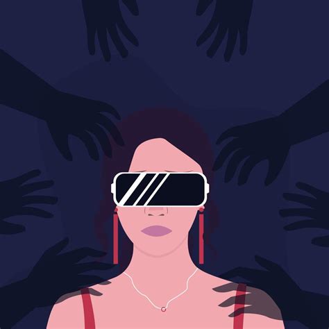 Illustration Of Girl Facing Sexual Assault In The Metaverse