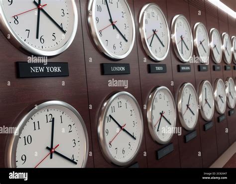 World Wide Time Zone Clock Clocks On The Wall Showing The Time Around