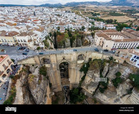 Aerial View Of New Bridge In Ronda Spain Stock Photo Alamy