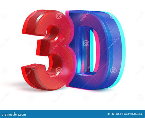Real Anaglyph Stereo 3d Text Stock Illustration Illustration Of