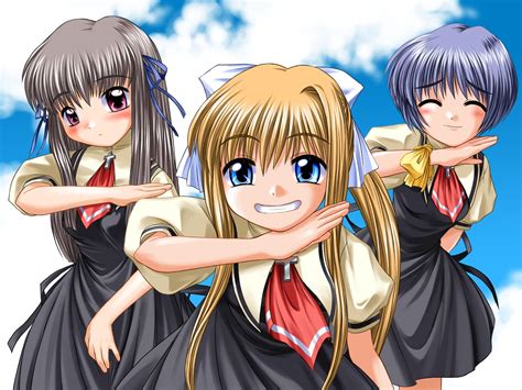Three Female Anime Characters HD Wallpaper Wallpaper Flare