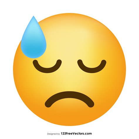 Face With Cold Sweat Emoji Vector Download