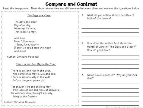 Https://tommynaija.com/worksheet/comparing Two Poems Worksheet