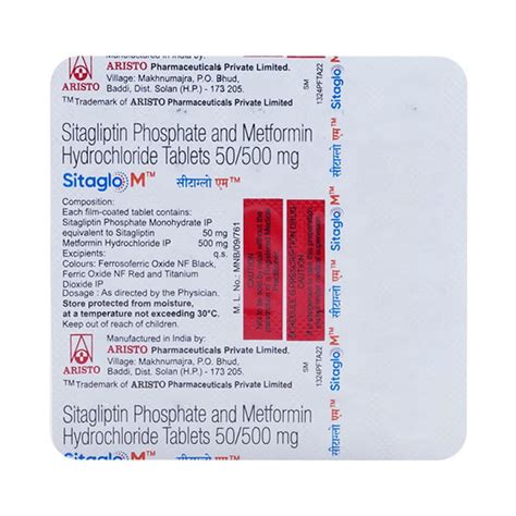 Sitaglo M 50/500 mg - Strip of 15 Tablets : Amazon.in: Health