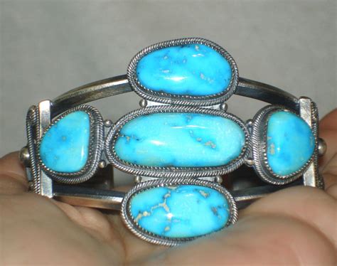 Vintage Harry Morgan Navajo Bracelet Sterling And Kingman Turquoise