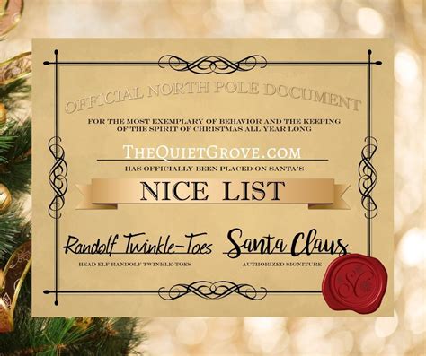 A free printable nice list certificate, signed by santa himself. Free Printable Naughty and Nice List Certificates ⋆ The ...